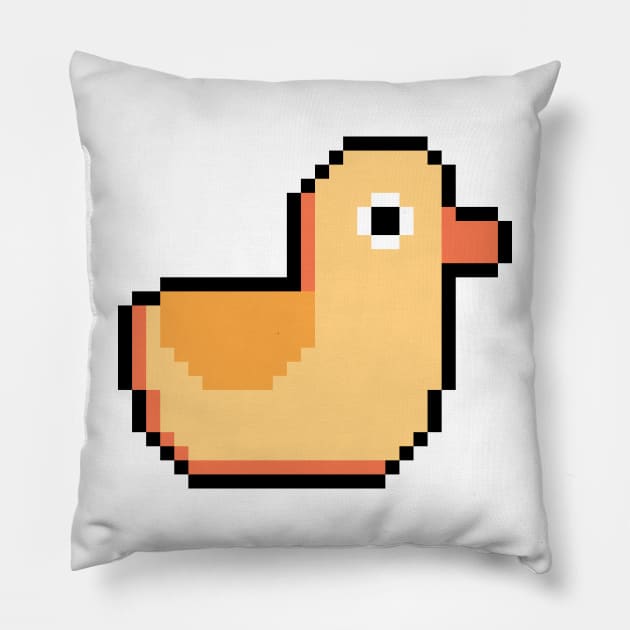 cute duck pixel art Pillow by Moonsayfar 