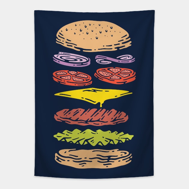 Exploded Burger Tapestry by Buy Custom Things