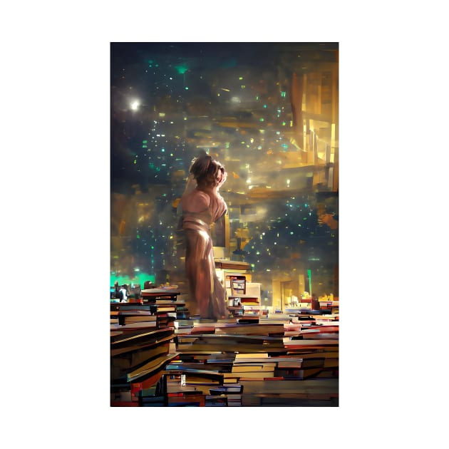 Starry Night Library | National library week | literacy week by PsychicLove