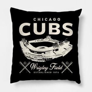 Chicago Cubs Wrigley Field by Buck Tee Pillow