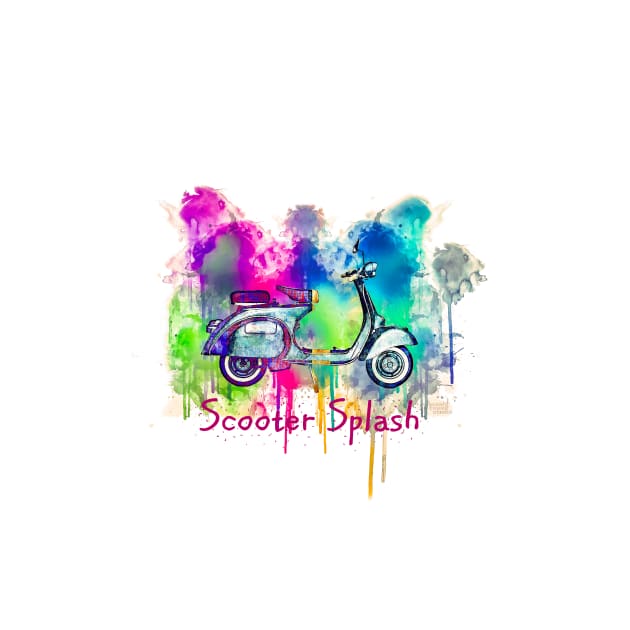 Vespa Scooter Splash by AaaahEeeekStudio