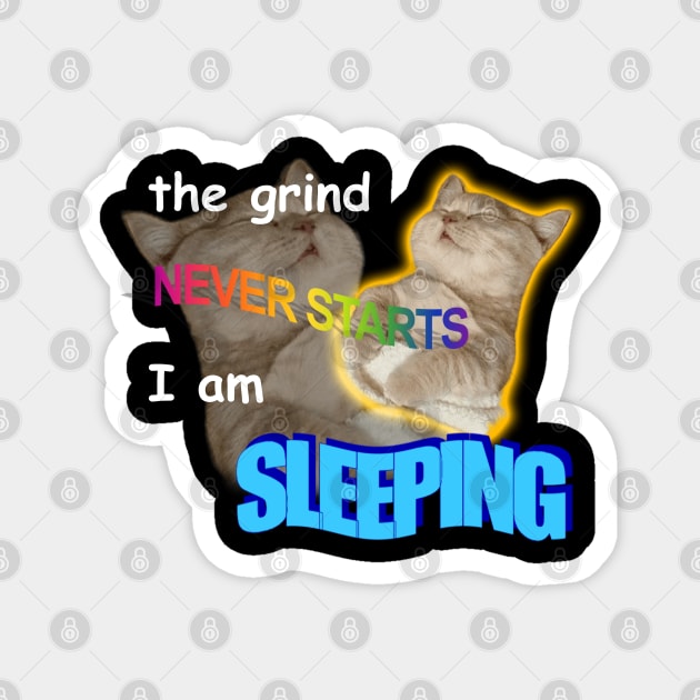 The Grind Never Starts I Am Sleeping Meme Magnet by swankyswamprat