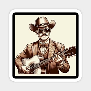 Guitar Strumming Cowboy Magnet