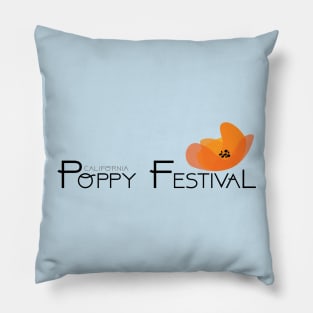 California Poppy Festival Logo Design Pillow