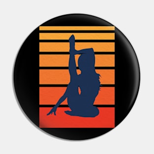 Retro Yoga Silhouette Pin