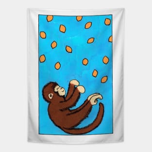 Lemon Space Monkey Tapestry