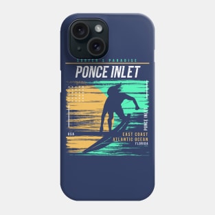 Retro Surfing Ponce Inlet, Florida // Vintage Surfer Beach // Surfer's Paradise Phone Case