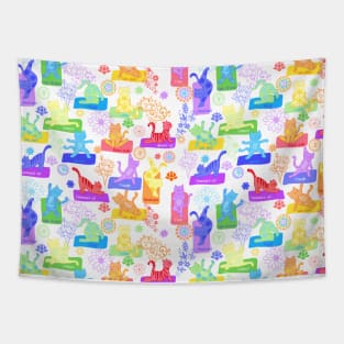 Yoga Cats Tapestry