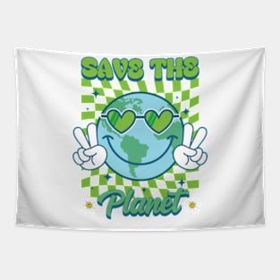 Save the Planet Hippie Smile Face Teacher's Earth Day Tapestry