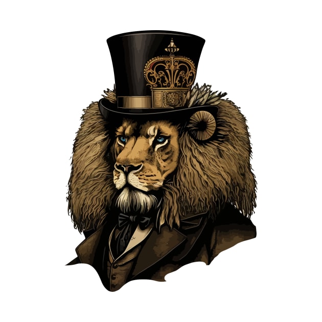 Lion wearing top hat by K3rst