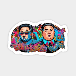 Kim Jong Un graffiti art Magnet