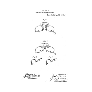 Nose guard for eyeglasses Vintage Patent Hand Drawing T-Shirt