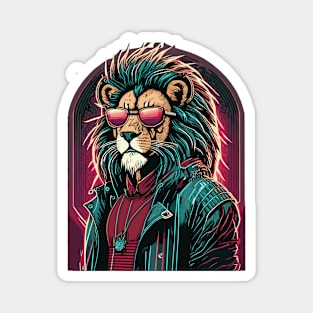 King of the Urban Savanna: Lion's Selfie Adventure Magnet