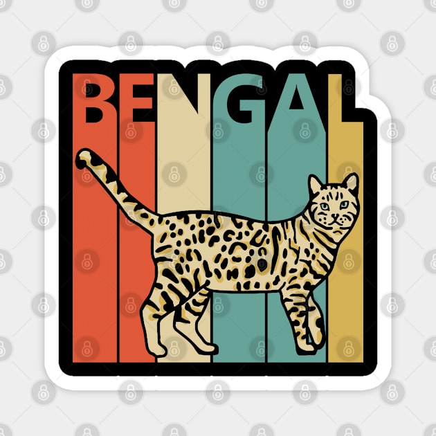 Vintage Bengal Cat Owner Gift Magnet by GWENT