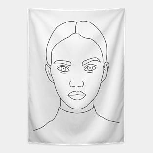 Line Drawing Portrait II Tapestry