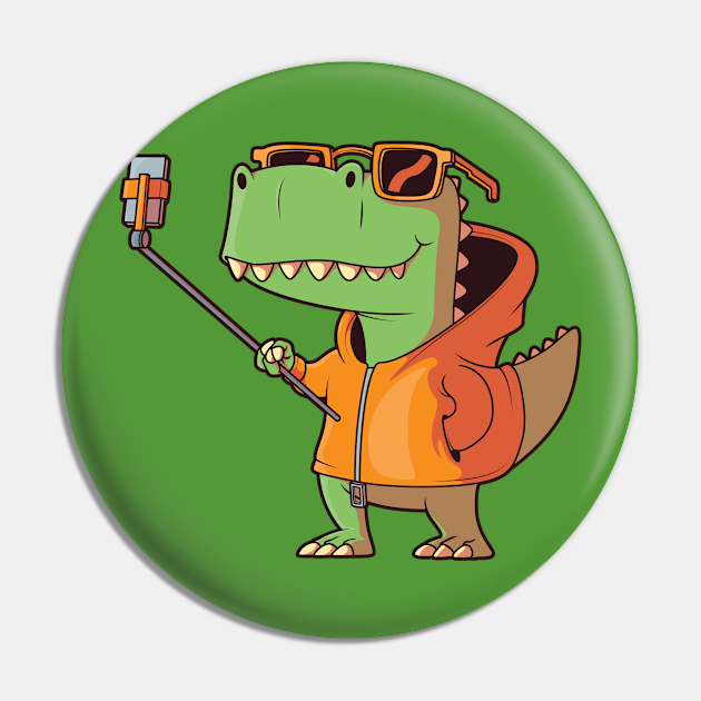 T-Rex Selfie Cartoon - Selfie Parody - Pin | TeePublic T-Rex Selfie Cartoon - Selfie Parody - Pin | TeePublic