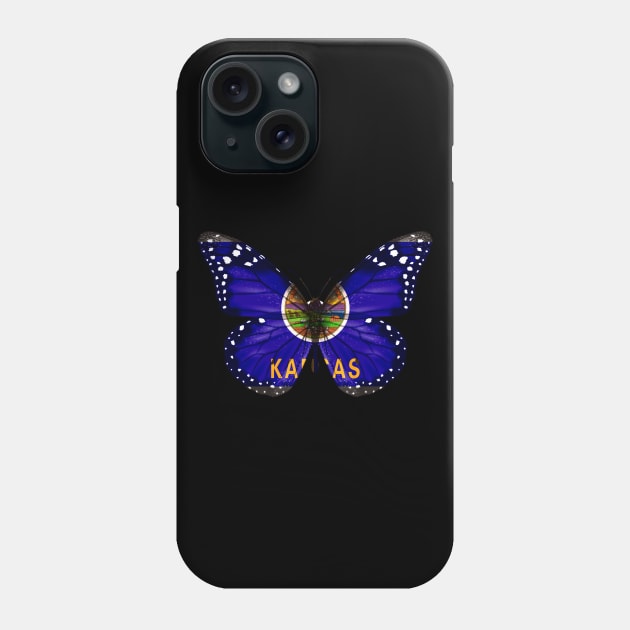 Kansas Flag Butterfly - Gift for Kansan From Kansas KS Phone Case by Country Flags