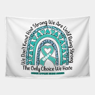 Obsessive Compulsive Disorder Awareness - rainbow leopard ribbon strong Tapestry