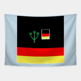 Sporty German Design on Blue Background Tapestry