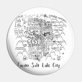 Salt Lake City Illustrated Map Pin