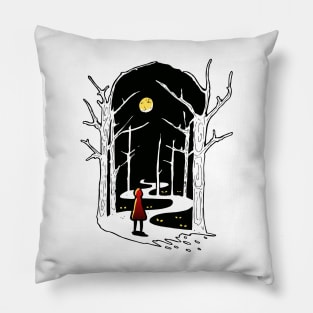 INTO THE WOODS (black and white) Pillow