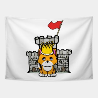 Cute orange cat is king of the castle Tapestry