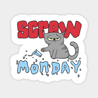 Hand Drawn Illustrations Screw Monday Hate Mondays Gift Magnet