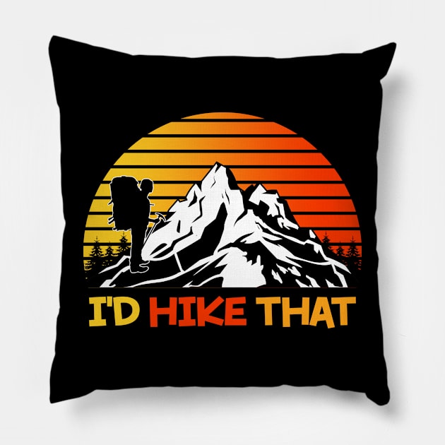 Id Hike That, Hiking Is My Therapy Pillow by Cor Designs