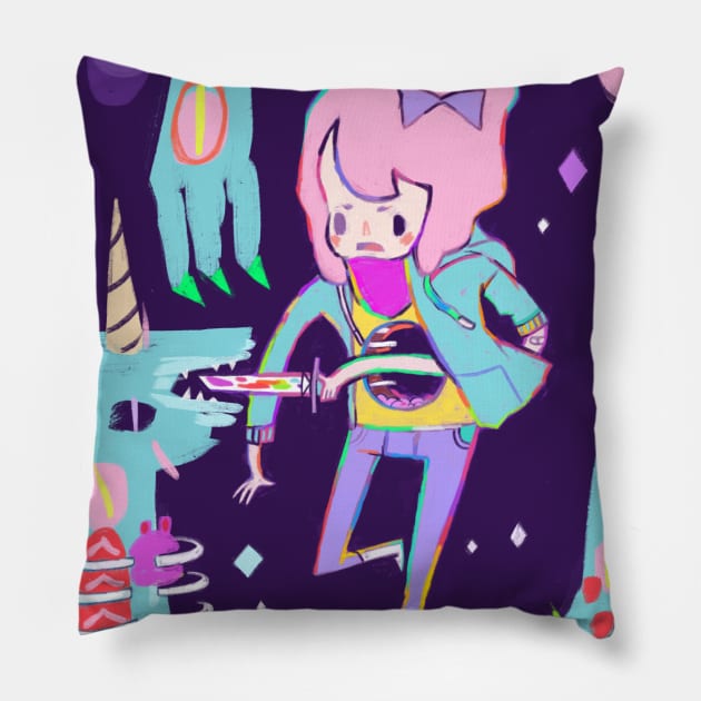 Space Unicorn Pillow by kurilord