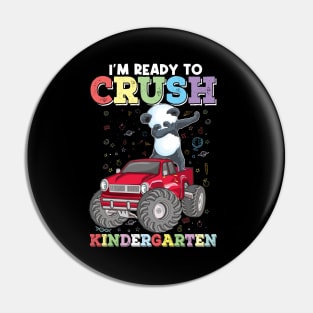 1st day of Kindergarten kids Dabbing Panda Monster Truck Pin