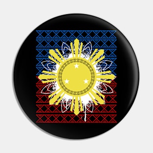 Tribal Pattern Philippine 3 Stars & Sun Pin