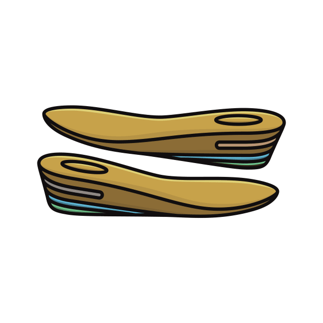 Comfortable shoes arch support insoles Sticker vector illustration. Fashion object icon concept. Two-layered shoe arch support insole sticker design icon with shadow. by AlviStudio