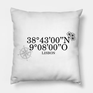 Lisbon coordinates Pillow