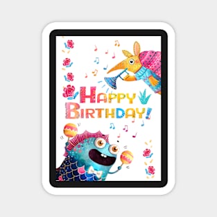 Mexican creatures Birthday card Magnet