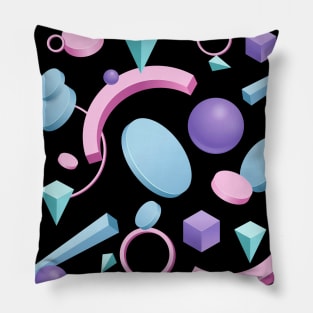 3D Shapes Background 3 Pillow