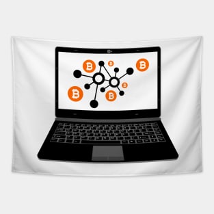 realistic laptop vector illustration display bitcoin digital assets network Tapestry