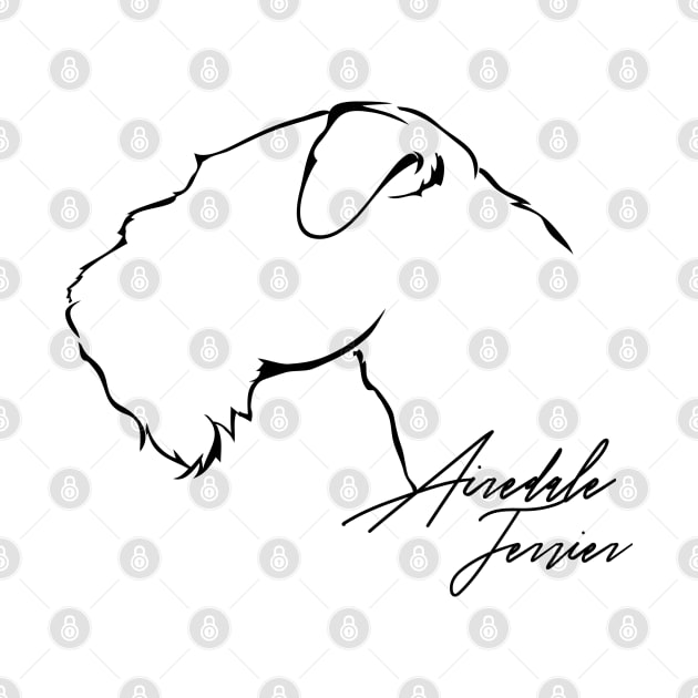 Airedale Terrier profile dog lover gift by wilsigns