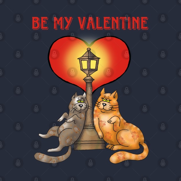 Sweet Cat Lovers Be My Valentine - Valentines Day Gift Idea by ROSHARTWORK