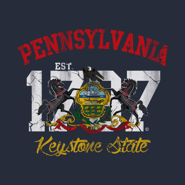 Vintage Pennsylvania Keystone State - Pennsylvania - T-Shirt | TeePublic