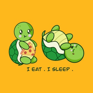 Cute Kawaii turtle who eats and sleeps T-Shirt