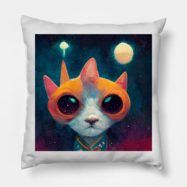 Space Catz Tres Pillow by www.TheAiCollective.art