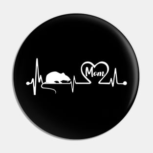 Mother's Day Gifts T-Shirt Mouse Mom Heartbeat Lover Pin