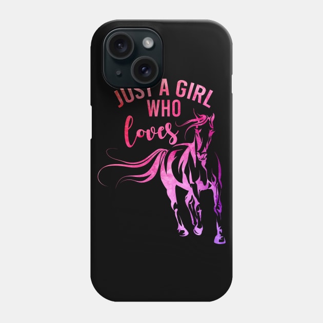 Just A Girl Who Loves Horses T-Shirt, Horse Shirt, Horse Lover Gift, Horse Gift, Gift For Horse Lover, Horse Gift Ideas, Equestrian Gifts Phone Case by johnii1422