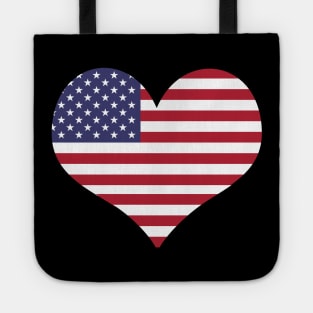 Usa Flag Heart T-Shirt Tote