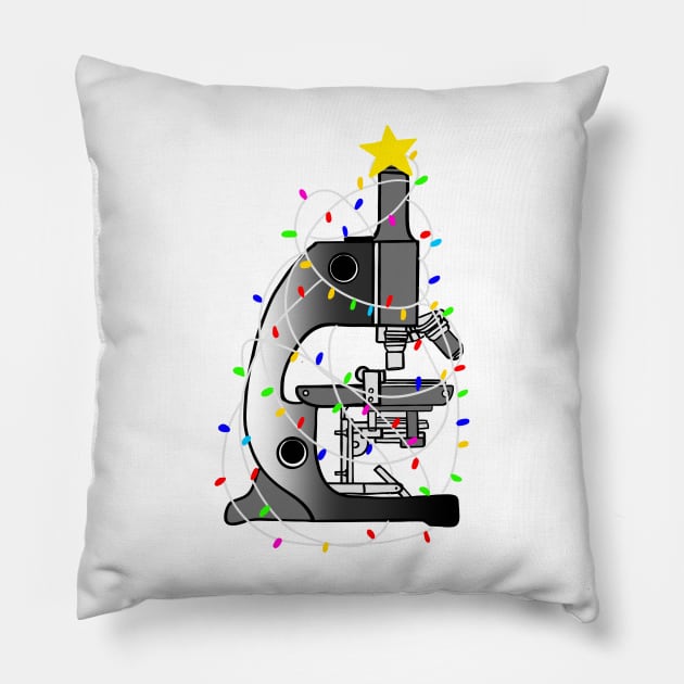 Christmas microscope Pillow by Mermaidssparkle