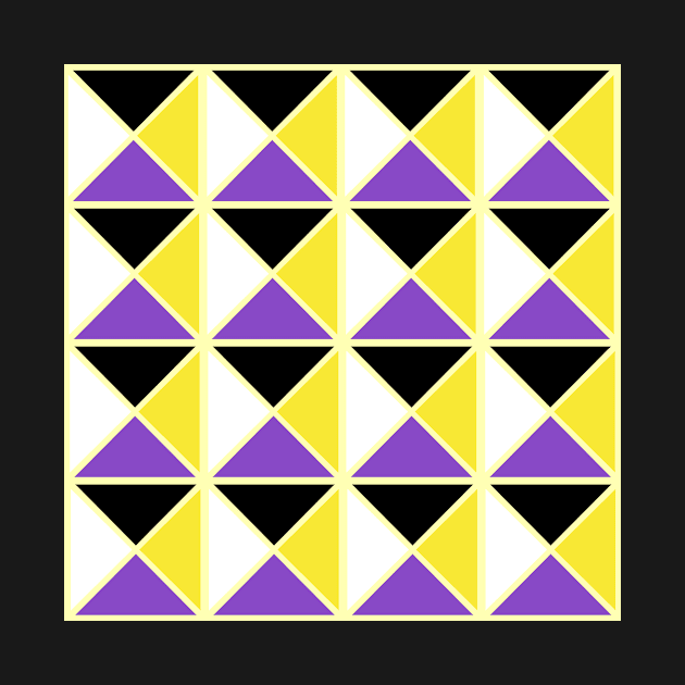 Nonbinary Pride Split Checkered Triangle Tiles Pattern by VernenInk