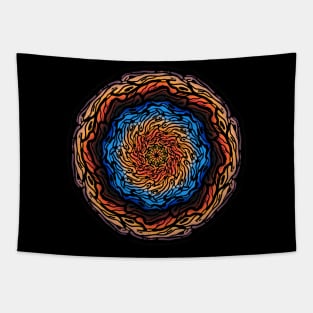 Orange kaleidoscope mandala Tapestry