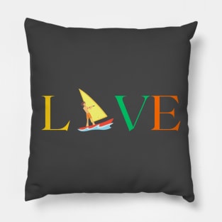 Love Wind Surfing Pillow