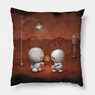 Robots In Love Pillow