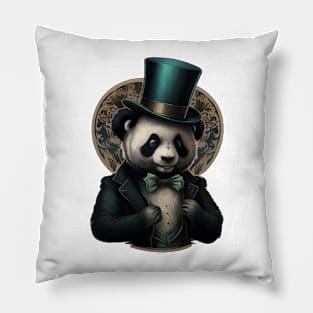 Panda wearing Top Hat Pillow